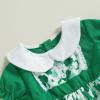 imageKuriozud Little Toddler Girl Valentines Day Outfit Puffy Sleeve Heart Dress Cute Princess Dresses Spring ClothesClover Green