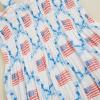 imageKuriozud Newborn Baby Girl Smocked Bubble Romper Floral Halter Jumpsuit Headband Outfit Infant Clothing Cute Summer ClothesAmerican Flag White