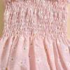 imageKuriozud Newborn Baby Girl Smocked Bubble Romper Floral Halter Jumpsuit Headband Outfit Infant Clothing Cute Summer ClothesDaisy Pink