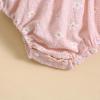 imageKuriozud Newborn Baby Girl Smocked Bubble Romper Floral Halter Jumpsuit Headband Outfit Infant Clothing Cute Summer ClothesDaisy Pink