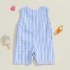 imageKuriozud Smocked Baby Boy Girl Clothes Sleeveless Romper Jumpsuit Overall Newborn Infant Clothing Spring Summer OutfitsEaster Bunny Blue