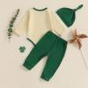 imageKuriozud St Patricks Day Baby Boy Outfit First St Patricks Day Romper and Shamrock Pants Set with Hat 3Pcs Spring ClothesLittle Mr Lucky Charm