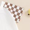 imageKuriozud Toddler Baby Boy Summer Outfit Short Sleeve T Shirt Shorts Set 3 6 12 18 24 Months 2T 3T 4T Baby Neutral ClothesCheckerboard Brown