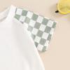 imageKuriozud Toddler Baby Boy Summer Outfit Short Sleeve T Shirt Shorts Set 3 6 12 18 24 Months 2T 3T 4T Baby Neutral ClothesCheckerboard Green