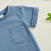 imageKuriozud Toddler Baby Boy Summer Outfit Short Sleeve T Shirt Shorts Set 3 6 12 18 24 Months 2T 3T 4T Baby Neutral ClothesPocket Blue