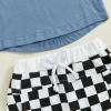 imageKuriozud Toddler Baby Boy Summer Outfit Short Sleeve T Shirt Shorts Set 3 6 12 18 24 Months 2T 3T 4T Baby Neutral ClothesPocket Blue