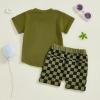 imageKuriozud Toddler Baby Boy Summer Outfit Short Sleeve T Shirt Shorts Set 3 6 12 18 24 Months 2T 3T 4T Baby Neutral ClothesPocket Green