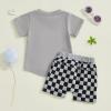 imageKuriozud Toddler Baby Boy Summer Outfit Short Sleeve T Shirt Shorts Set 3 6 12 18 24 Months 2T 3T 4T Baby Neutral ClothesPocket Grey