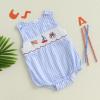 imageKuriozud Unisex Newborn Baby Boy Girl Summer Clothes Sleeveless Bubble Romper Jumpsuit Overall Shorts Infant ClothingAmerican Flag Fireworks Plaid Blue