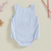 imageKuriozud Unisex Newborn Baby Boy Girl Summer Clothes Sleeveless Bubble Romper Jumpsuit Overall Shorts Infant ClothingAmerican Flag Fireworks Striped Blue