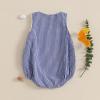 imageKuriozud Unisex Newborn Baby Boy Girl Summer Clothes Sleeveless Bubble Romper Jumpsuit Overall Shorts Infant ClothingPlaid Blue