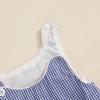 imageKuriozud Unisex Newborn Baby Boy Girl Summer Clothes Sleeveless Bubble Romper Jumpsuit Overall Shorts Infant ClothingPlaid Blue