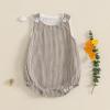 imageKuriozud Unisex Newborn Baby Boy Girl Summer Clothes Sleeveless Bubble Romper Jumpsuit Overall Shorts Infant ClothingPlaid Khaki