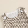 imageKuriozud Unisex Newborn Baby Boy Girl Summer Clothes Sleeveless Bubble Romper Jumpsuit Overall Shorts Infant ClothingPlaid Khaki