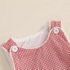 imageKuriozud Unisex Newborn Baby Boy Girl Summer Clothes Sleeveless Bubble Romper Jumpsuit Overall Shorts Infant ClothingPlaid Red