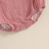 imageKuriozud Unisex Newborn Baby Boy Girl Summer Clothes Sleeveless Bubble Romper Jumpsuit Overall Shorts Infant ClothingPlaid Red