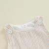 imageKuriozud Unisex Newborn Baby Boy Girl Summer Clothes Sleeveless Bubble Romper Jumpsuit Overall Shorts Infant ClothingStriped Beige