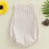 imageKuriozud Unisex Newborn Baby Boy Girl Summer Clothes Sleeveless Bubble Romper Jumpsuit Overall Shorts Infant ClothingStriped Beige