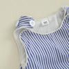 imageKuriozud Unisex Newborn Baby Boy Girl Summer Clothes Sleeveless Bubble Romper Jumpsuit Overall Shorts Infant ClothingStriped Blue