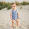 imageKuriozud Unisex Newborn Baby Boy Girl Summer Clothes Sleeveless Bubble Romper Jumpsuit Overall Shorts Infant ClothingStriped Blue