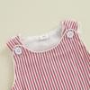 imageKuriozud Unisex Newborn Baby Boy Girl Summer Clothes Sleeveless Bubble Romper Jumpsuit Overall Shorts Infant ClothingStriped Red