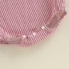 imageKuriozud Unisex Newborn Baby Boy Girl Summer Clothes Sleeveless Bubble Romper Jumpsuit Overall Shorts Infant ClothingStriped Red