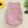 imageKuriozud Unisex Newborn Baby Boy Girl Summer Clothes Sleeveless Bubble Romper Jumpsuit Overall Shorts Infant ClothingStriped Red