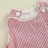 imageKuriozud Unisex Newborn Baby Boy Girl Summer Clothes Sleeveless Bubble Romper Jumpsuit Overall Shorts Infant ClothingStriped Red