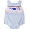 imageKuriozud Unisex Newborn Baby Boy Girl Summer Clothes Sleeveless Bubble Romper Jumpsuit Overall Shorts Infant ClothingAmerican Flag Fireworks Striped Blue