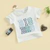 imageKuriozud Brother and Sister Matching Outfits Toddler Baby Boy Girl Short Sleeve Rompers T Shirt Top Sibling Matching OutfitsBig Bro Tshirt Grey