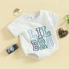 imageKuriozud Brother and Sister Matching Outfits Toddler Baby Boy Girl Short Sleeve Rompers T Shirt Top Sibling Matching OutfitsLil Bro Romper Grey