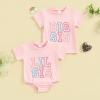 imageKuriozud Brother and Sister Matching Outfits Toddler Baby Boy Girl Short Sleeve Rompers T Shirt Top Sibling Matching OutfitsLil Sis Romper Pink