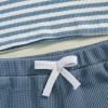 imageKuriozud Newborn Baby Boy Summer Clothes Button Short Sleeve Romper Bodysuit Shorts Set Toddler Soft Waffle OutfitLapel Shirt Striped Blue