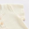 imageKuriozud Newborn Baby Boy Summer Clothes Button Short Sleeve Romper Bodysuit Shorts Set Toddler Soft Waffle OutfitWaffle Cream