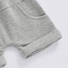 imageKuriozud Newborn Baby Boy Summer Clothes Button Short Sleeve Romper Bodysuit Shorts Set Toddler Soft Waffle OutfitWaffle Light Gray