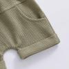 imageKuriozud Newborn Baby Boy Summer Clothes Button Short Sleeve Romper Bodysuit Shorts Set Toddler Soft Waffle OutfitWaffle Olive Green