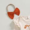 imageKuriozud Newborn Baby Girl Bell Bottom Outfit Ruffle Romper Cute Bow Flare Pants Set Headband Cute ClothesPretty Eyes  Turkey Thighs