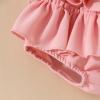 imageKuriozud Newborn Infant Baby Girl 2 Piece Summer Outfits Tank Romper Top  Ruffle Bloomer Shorts Set Clothes3d Flower Pink