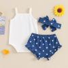 imageKuriozud Newborn Infant Baby Girl 2 Piece Summer Outfits Tank Romper Top  Ruffle Bloomer Shorts Set ClothesAmerican Mimi