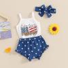 imageKuriozud Newborn Infant Baby Girl 2 Piece Summer Outfits Tank Romper Top  Ruffle Bloomer Shorts Set ClothesAmerican Mimi