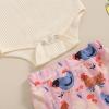 imageKuriozud Newborn Infant Baby Girl 2 Piece Summer Outfits Tank Romper Top  Ruffle Bloomer Shorts Set ClothesChicken Beige