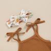 imageKuriozud Newborn Infant Baby Girl 2 Piece Summer Outfits Tank Romper Top  Ruffle Bloomer Shorts Set ClothesChicken Brown