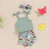 imageKuriozud Newborn Infant Baby Girl 2 Piece Summer Outfits Tank Romper Top  Ruffle Bloomer Shorts Set ClothesChicken Green