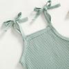 imageKuriozud Newborn Infant Baby Girl 2 Piece Summer Outfits Tank Romper Top  Ruffle Bloomer Shorts Set ClothesCow Green