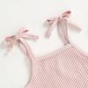 imageKuriozud Newborn Infant Baby Girl 2 Piece Summer Outfits Tank Romper Top  Ruffle Bloomer Shorts Set ClothesCow Pink
