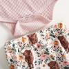 imageKuriozud Newborn Infant Baby Girl 2 Piece Summer Outfits Tank Romper Top  Ruffle Bloomer Shorts Set ClothesCow Pink