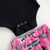 imageKuriozud Newborn Infant Baby Girl 2 Piece Summer Outfits Tank Romper Top  Ruffle Bloomer Shorts Set ClothesCowgirl Black