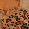imageKuriozud Newborn Infant Baby Girl 2 Piece Summer Outfits Tank Romper Top  Ruffle Bloomer Shorts Set ClothesLeopard Brown