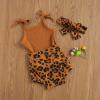 imageKuriozud Newborn Infant Baby Girl 2 Piece Summer Outfits Tank Romper Top  Ruffle Bloomer Shorts Set ClothesLeopard Brown
