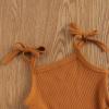 imageKuriozud Newborn Infant Baby Girl 2 Piece Summer Outfits Tank Romper Top  Ruffle Bloomer Shorts Set ClothesLeopard Brown